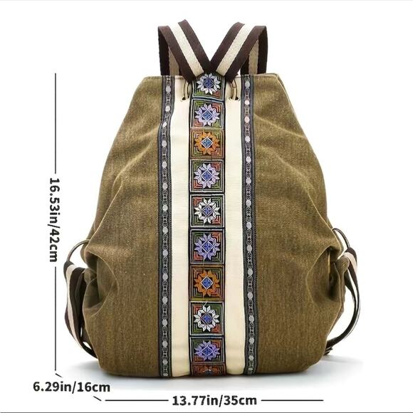 Embroidered Canvas Backpack high quality witchy core granola girl Gorpcore fairy main image 8